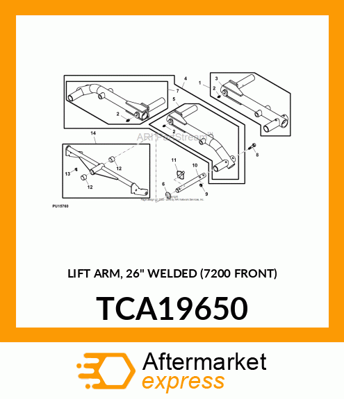 LIFT ARM, 26" WELDED (7200 FRONT) TCA19650