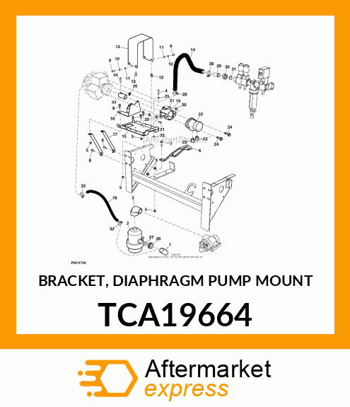 BRACKET, DIAPHRAGM PUMP MOUNT TCA19664