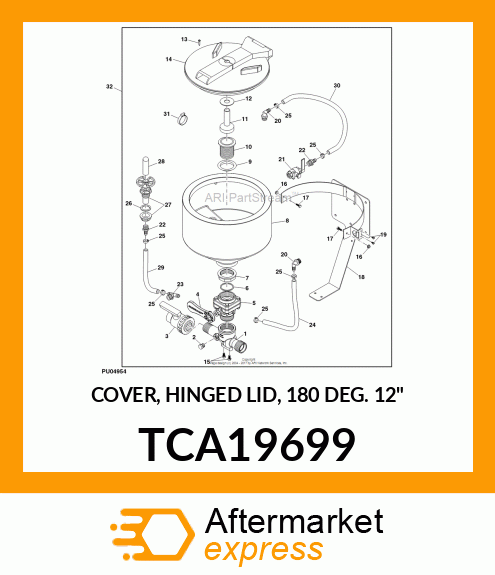 COVER, HINGED LID, 180 DEG. 12" TCA19699