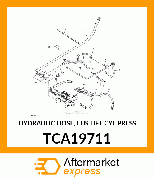 HYDRAULIC HOSE, LHS LIFT CYL PRESS TCA19711