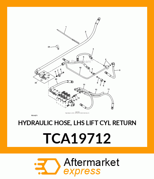 HYDRAULIC HOSE, LHS LIFT CYL RETURN TCA19712