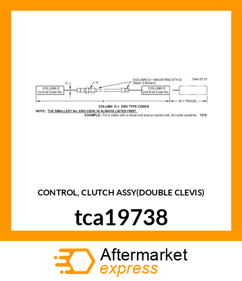 CONTROL, CLUTCH ASSY(DOUBLE CLEVIS) tca19738