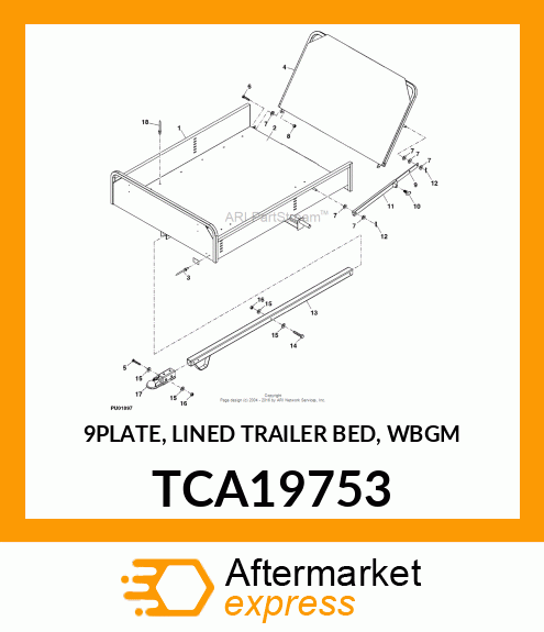 9PLATE, LINED TRAILER BED, WBGM TCA19753