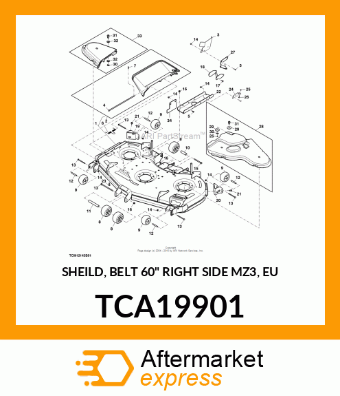 SHEILD, BELT 60" RIGHT SIDE MZ3, EU TCA19901