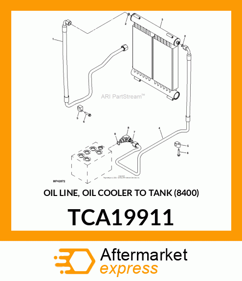 OIL LINE, OIL COOLER TO TANK (8400) TCA19911