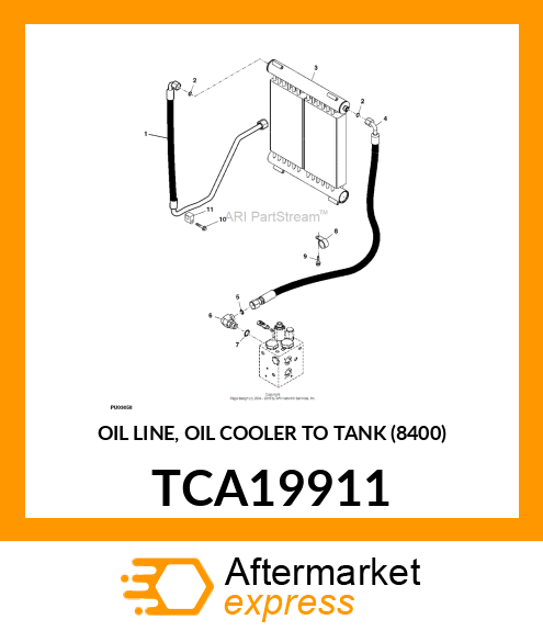 OIL LINE, OIL COOLER TO TANK (8400) TCA19911