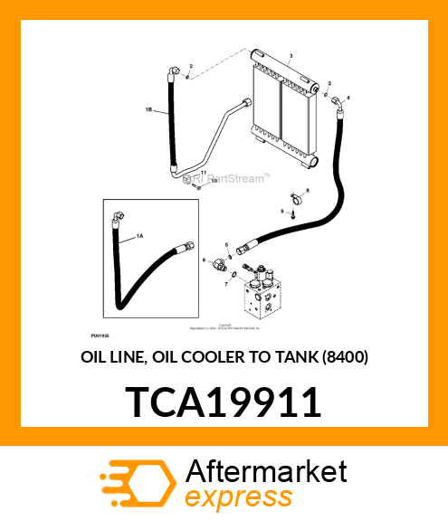 OIL LINE, OIL COOLER TO TANK (8400) TCA19911