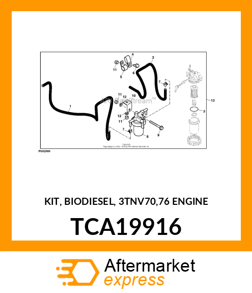 KIT, BIODIESEL, 3TNV70,76 ENGINE TCA19916