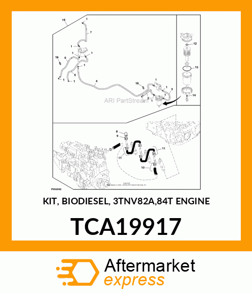 KIT, BIODIESEL, 3TNV82A,84T ENGINE TCA19917