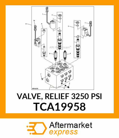 VALVE, RELIEF 3250 PSI TCA19958