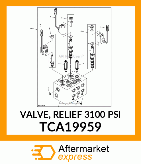 VALVE, RELIEF 3100 PSI TCA19959