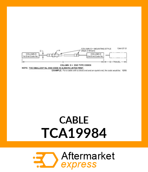 BRAKE CABLE, 997 TCA19984