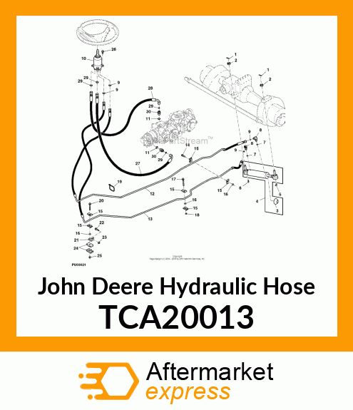 HYDRAULIC HOSE, STEER VALVE PRESS. TCA20013