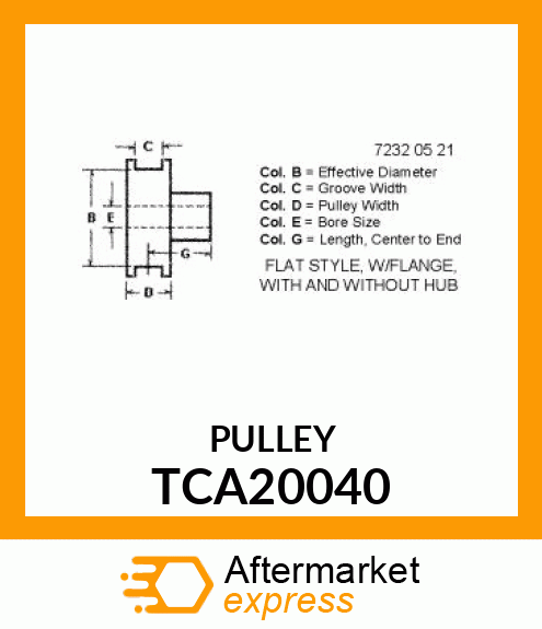 PULLEY, IDLER TCA20040