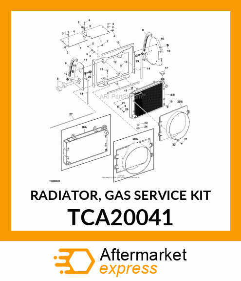 RADIATOR, GAS SERVICE KIT TCA20041