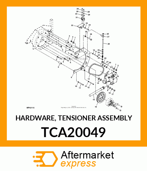 HARDWARE, TENSIONER ASSEMBLY TCA20049