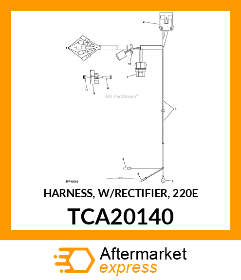 HARNESS, W/RECTIFIER, 220E TCA20140