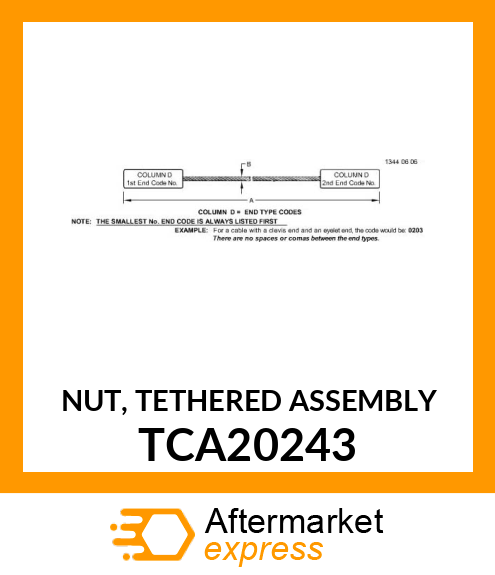 NUT, TETHERED ASSEMBLY TCA20243