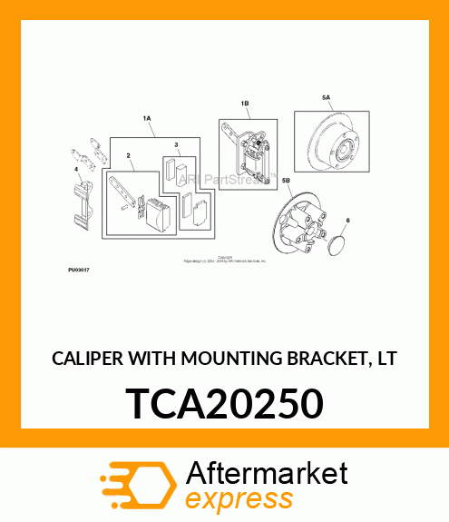 CALIPER WITH MOUNTING BRACKET, LT TCA20250