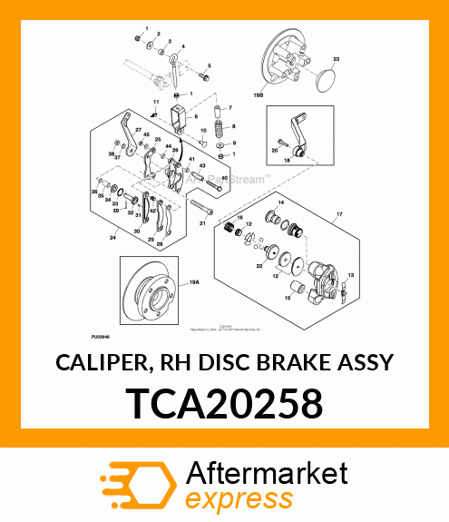 CALIPER, RH DISC BRAKE ASSY TCA20258