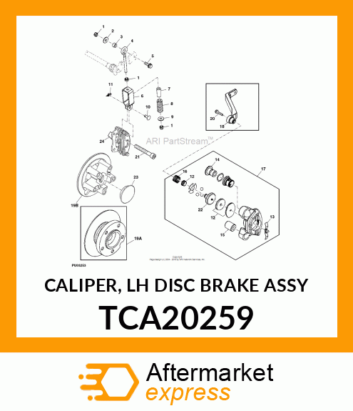 CALIPER, LH DISC BRAKE ASSY TCA20259