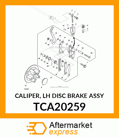 CALIPER, LH DISC BRAKE ASSY TCA20259