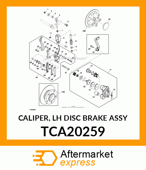 CALIPER, LH DISC BRAKE ASSY TCA20259