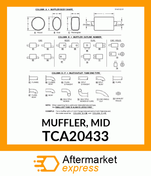 MUFFLER, MID TCA20433