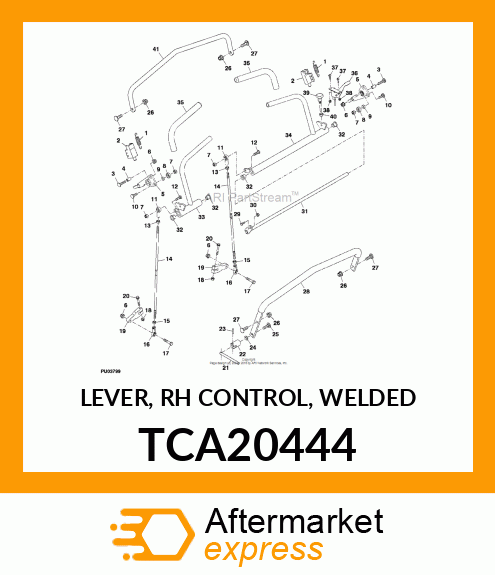 LEVER, RH CONTROL, WELDED TCA20444