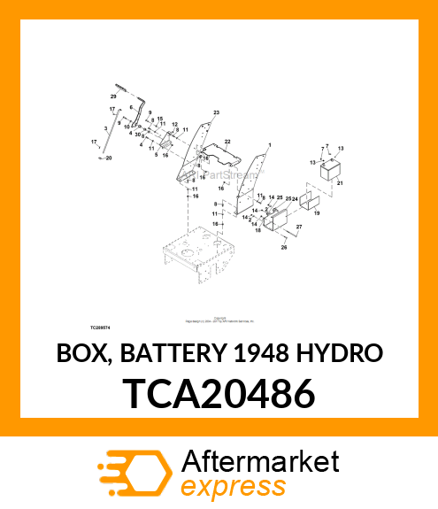 BOX, BATTERY 1948 HYDRO TCA20486