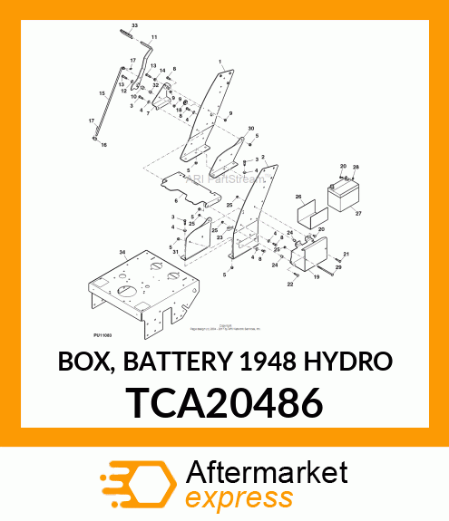 BOX, BATTERY 1948 HYDRO TCA20486