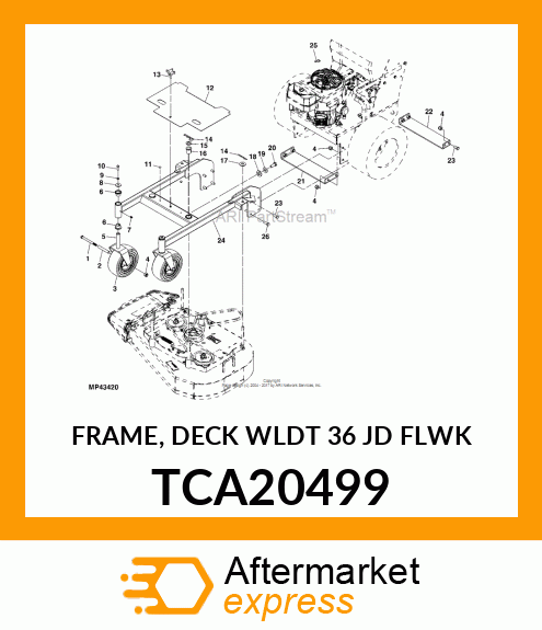 FRAME, DECK WLDT 36 JD FLWK TCA20499