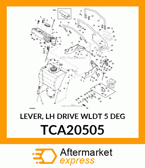 LEVER, LH DRIVE WLDT 5 DEG TCA20505