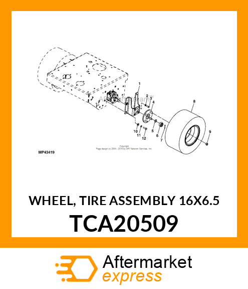 WHEEL, TIRE ASSEMBLY 16X6.5 TCA20509