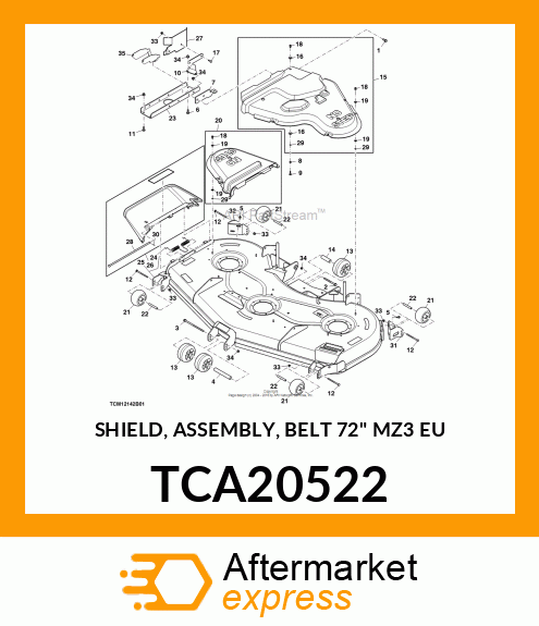 SHIELD, ASSEMBLY, BELT 72" MZ3 EU TCA20522