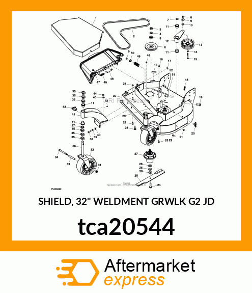 SHIELD, 32" WELDMENT GRWLK G2 JD tca20544