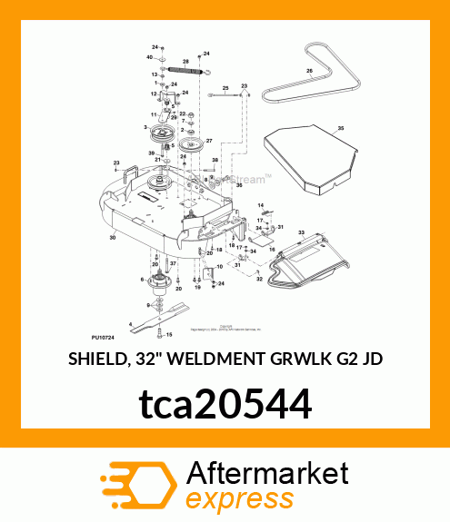 SHIELD, 32" WELDMENT GRWLK G2 JD tca20544