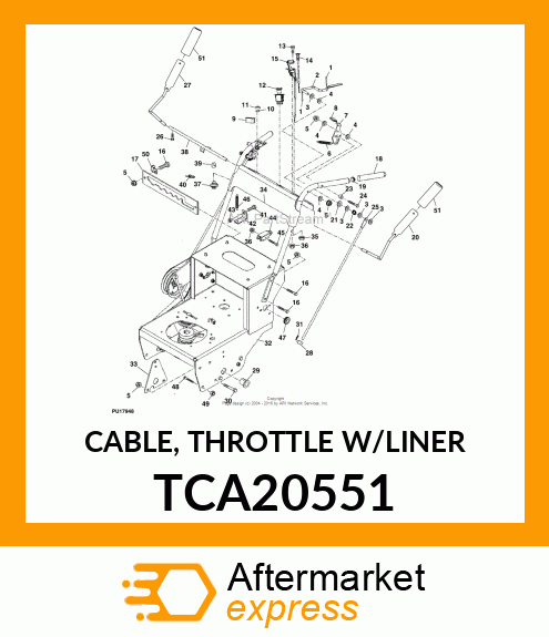 CABLE, THROTTLE W/LINER TCA20551