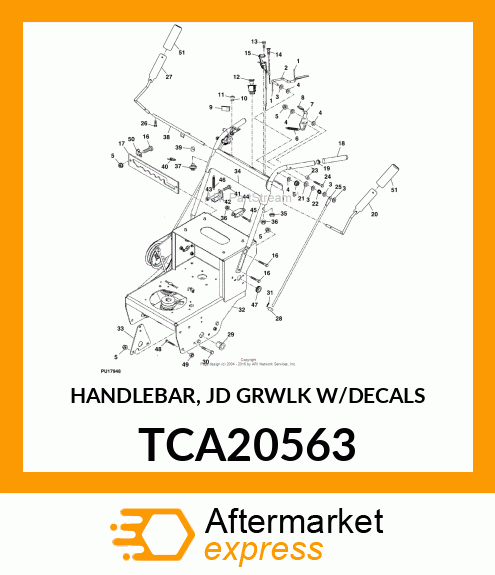 HANDLEBAR, JD GRWLK W/DECALS TCA20563