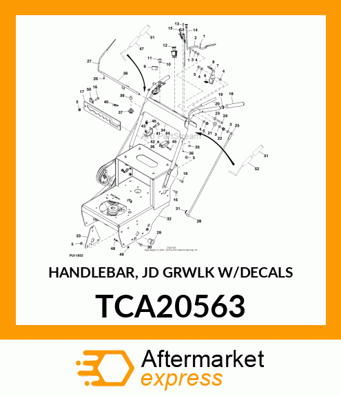 HANDLEBAR, JD GRWLK W/DECALS TCA20563