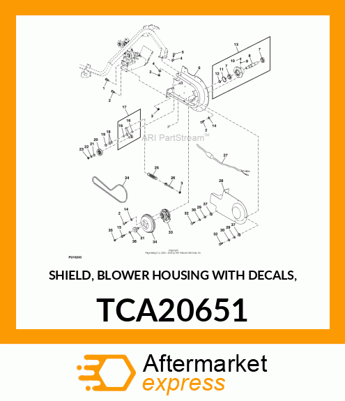 SHIELD, BLOWER HOUSING WITH DECALS, TCA20651