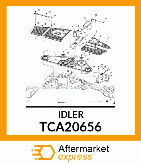 IDLER, 8" BACKSIDE PULLEY TCA20656