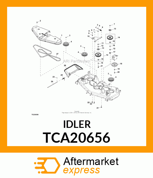 IDLER, 8" BACKSIDE PULLEY TCA20656