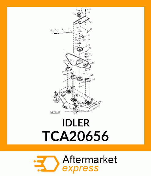 IDLER, 8" BACKSIDE PULLEY TCA20656