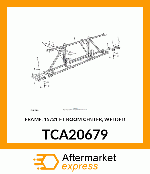 FRAME, 15/21 FT BOOM CENTER, WELDED TCA20679