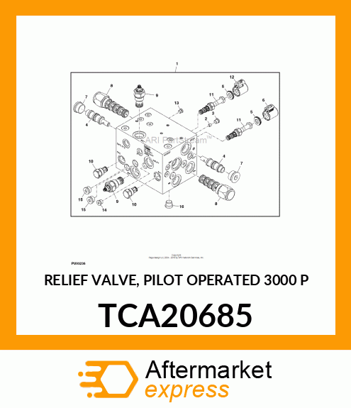 RELIEF VALVE, PILOT OPERATED 3000 P TCA20685