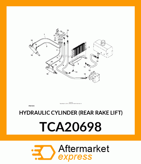 HYDRAULIC CYLINDER (REAR RAKE LIFT) TCA20698