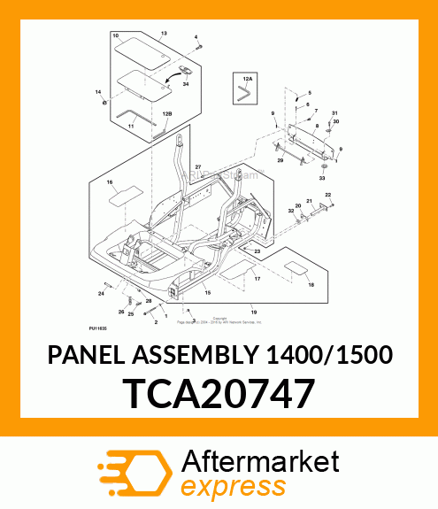 PANEL ASSEMBLY 1400/1500 TCA20747