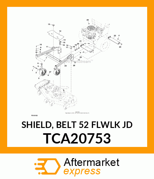 SHIELD, BELT 52 FLWLK JD TCA20753