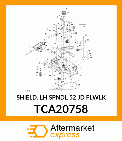 SHIELD, LH SPNDL 52 JD FLWLK TCA20758